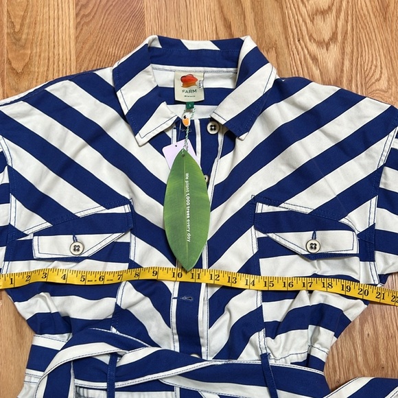 New! Farm rio Large blue combo striped long sleeve romper. - Picture 8 of 14